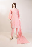 Saya Light Pink Stitched Chikankari 3 PCS