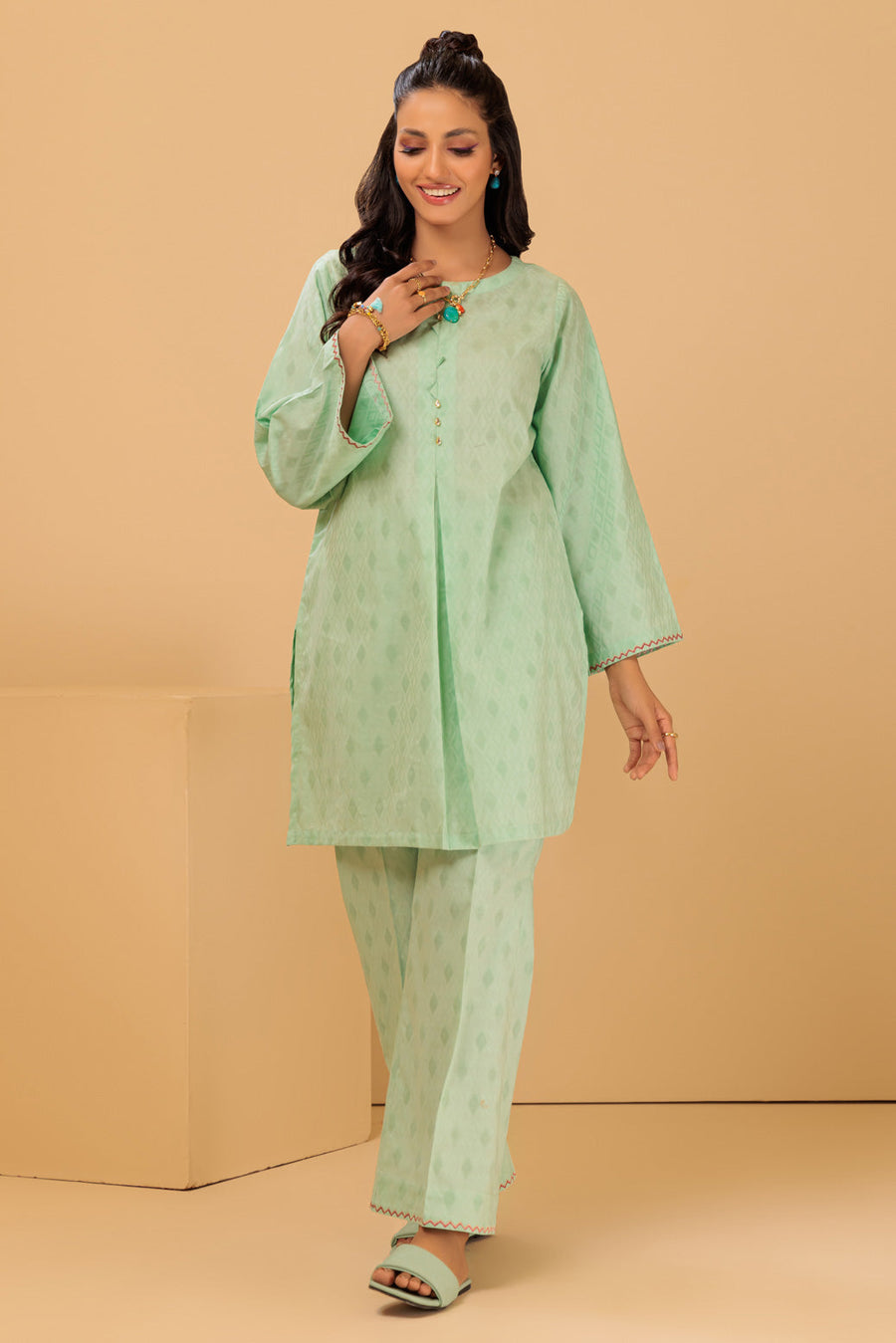 Bonanza Satrangi R Green Jacquard Srs232p42 Fesitve Pret