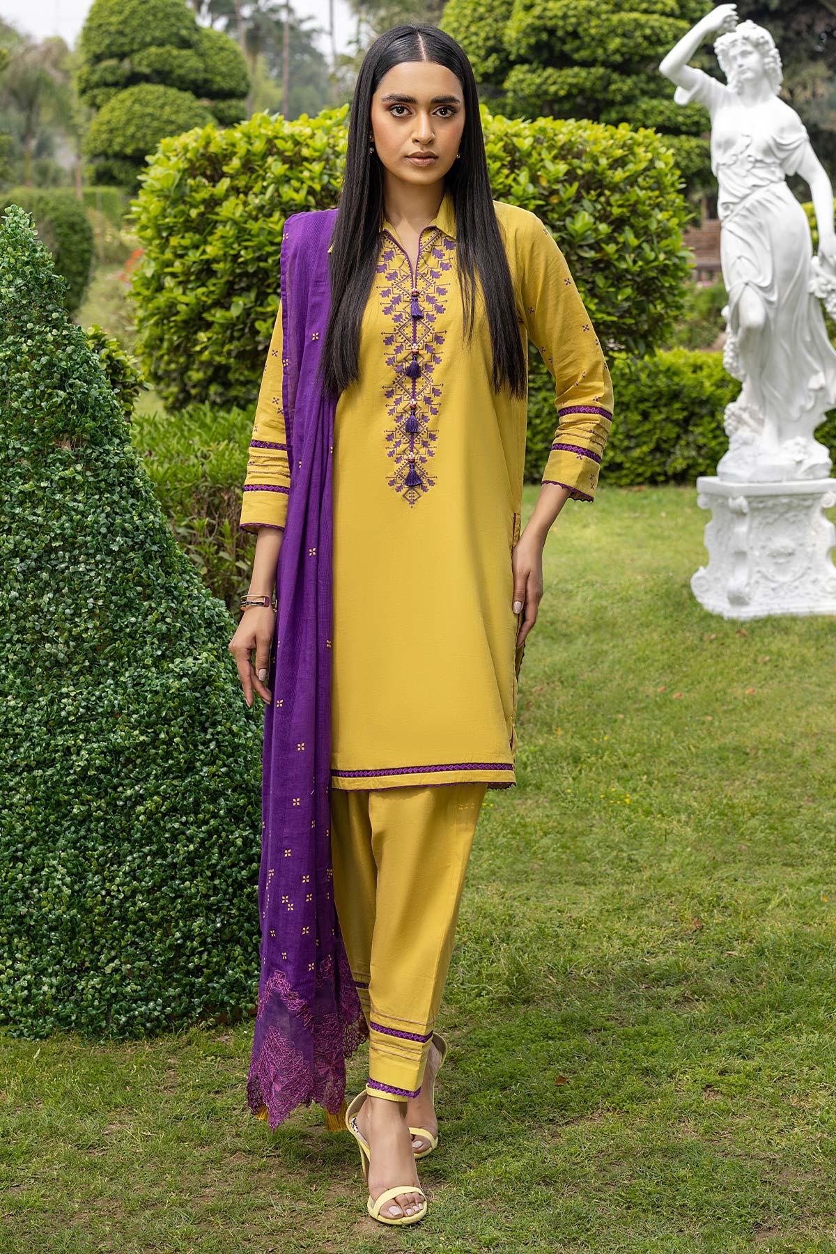 Alkaram Studio SS-02-23-2-lime-green Summer Lawn Vol – Sara Clothes