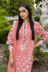 Alkaram Studio SS-03-23-2-Coral-pink Summer Lawn Vol 2