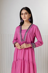 Bonanza Satrangi Pink Cambric Kurti Ssk221p05 Eid Pret 2022