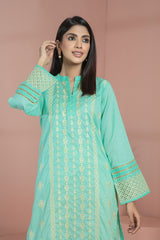 Bonanza Satrangi Aqua Green Lawn Chikankari Kurti Ssk221p08 Eid Pret 2022