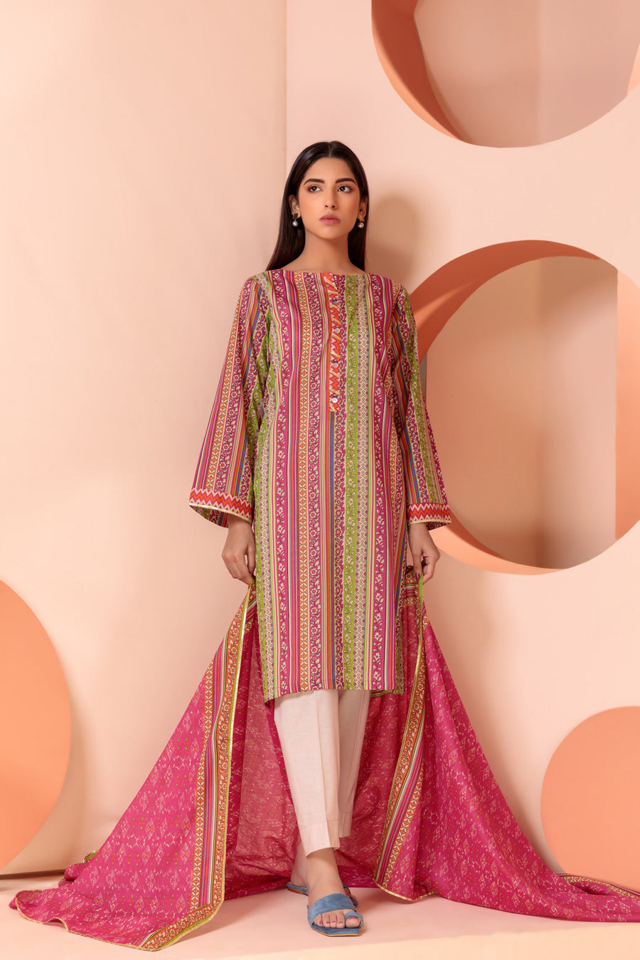 Bonanza Satrangi Pink Lawn Suit Ssk222p19 Eid Pret 2022