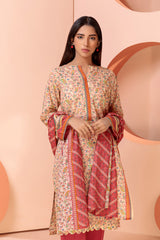 Bonanza Satrangi Beige Lawn Suit Ssk223p30 Eid Pret 2022