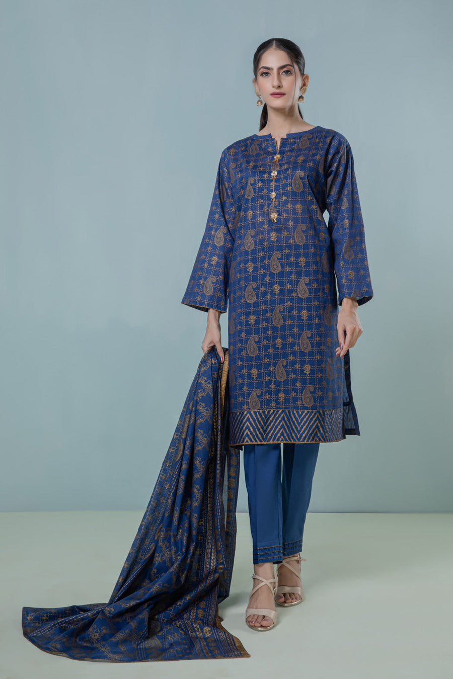 Bonanza Satrangi Blue Lawn Suit Ssk223p53 Eid Pret 2022