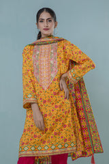 Bonanza Satrangi Yellow Lawn Suit Ssk223p54 Eid Pret 2022