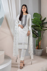 Bonanza Satrangi White Cambric Suit Sso223p11 Summer Collection 2022