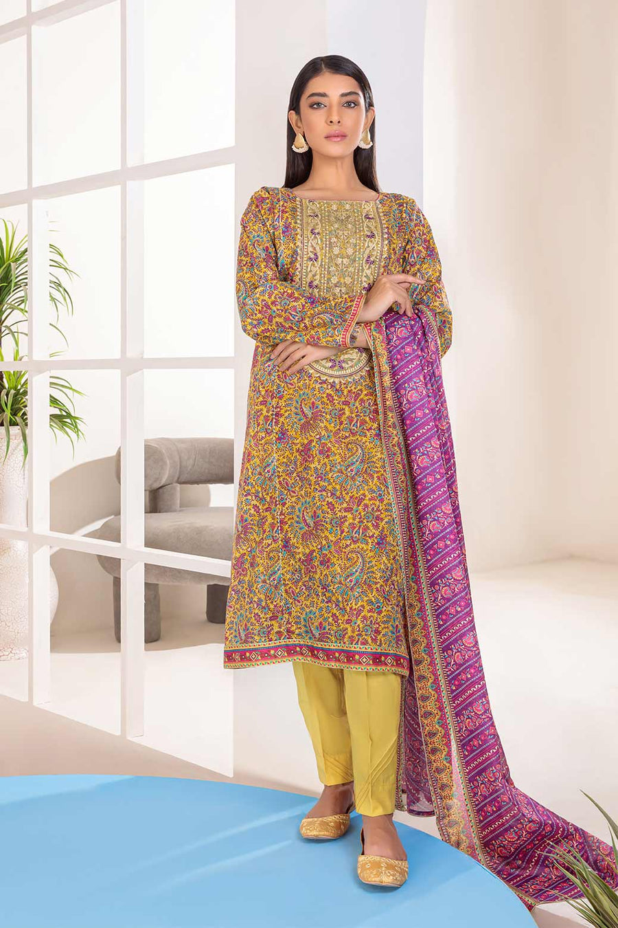 Bonanza Satrangi Ssr222p09 Olive Eid Prints 2022