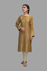 Golden-jacquard-kurti Bonanza Satrangi Summer Volume 2 2021