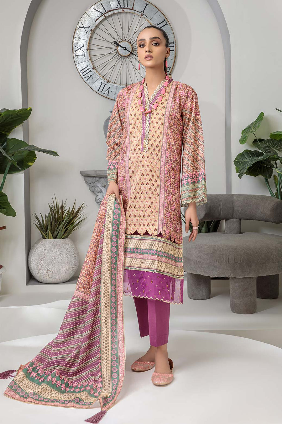 Bonanza Satrangi Sst223p31 Plum Eid Prints 2022