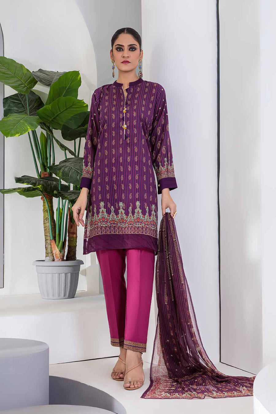 Bonanza Satrangi Sst223p40 Purple Eid Prints 2022