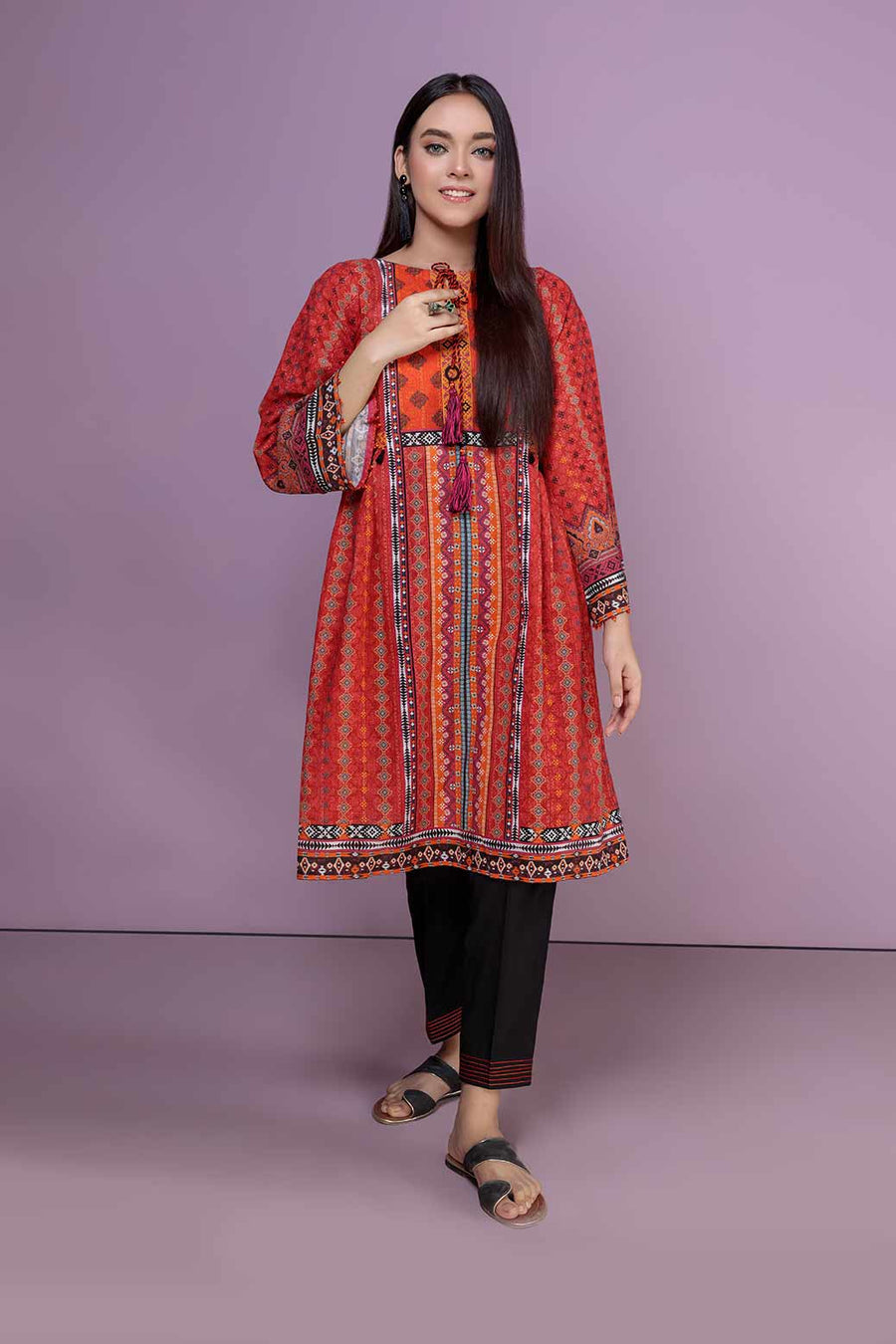 Bonanza Satrangi Red Khaddar (SWO222P08) Winter Collection 2022