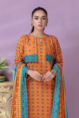 Bonanza Satrangi Orange Khaddar Suit (SWO223P02A) Winter Collection 2022