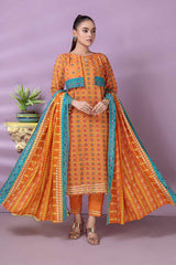 Bonanza Satrangi Orange Khaddar Suit (SWO223P02A) Winter Collection 2022