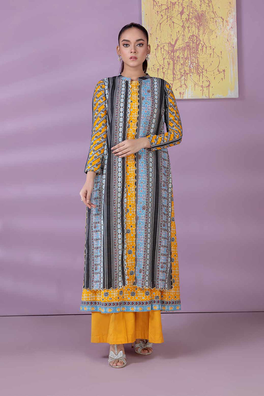 Bonanza Satrangi Yellow Khaddar (SWO223P09A) Winter Collection 2022