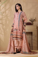 Bonanza Satrangi Peach Khaddar Suit (SWO223P11B) Winter Collection 2022