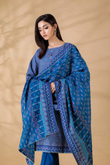 Bonanza Satrangi Blue Khaddar Suit (SWO223P41B) Winter Collection 2022