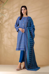 Bonanza Satrangi Blue Khaddar Suit (SWO223P41B) Winter Collection 2022