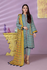 Bonanza Satrangi L Blue Khaddar Suit (SWO223P52) Winter Collection 2022