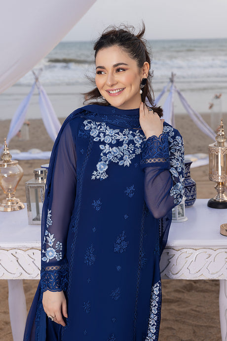 Azure SapphireSun Eid Collection Hania Amir Luxe Hand Embellished 3pcs – Sara Clothes