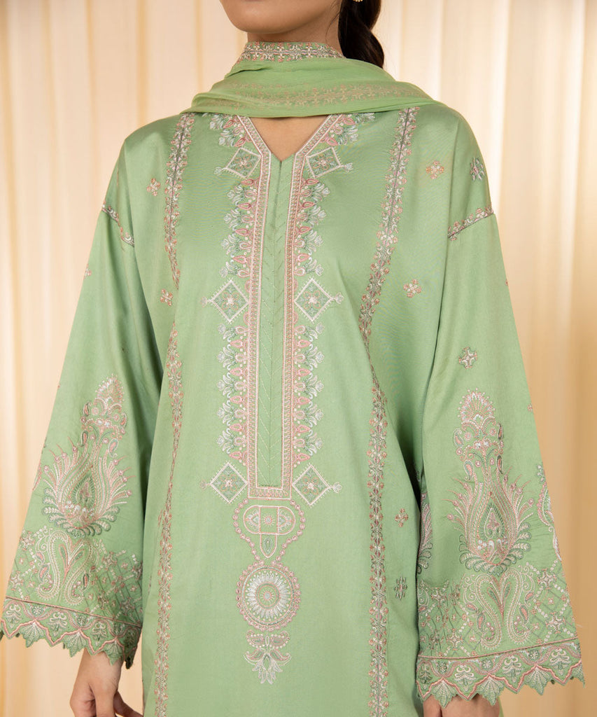 Salitex Roma Luxury Unstitched Embroidered Cotton Net 3 Piece Suit SUNW6RO003UT - Festive Collection main image 1
