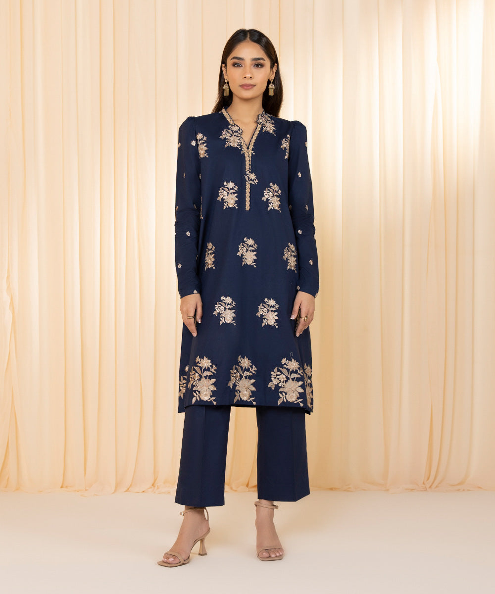 Spring Summer by Sahar Pret Embroidered Cambric 2 Piece Suit Onyx Aura