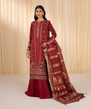 Sapphire U3FE-LX23V6-16 - 3 Piece - Embroidered Raw Silk Suit Festive 2 Collection