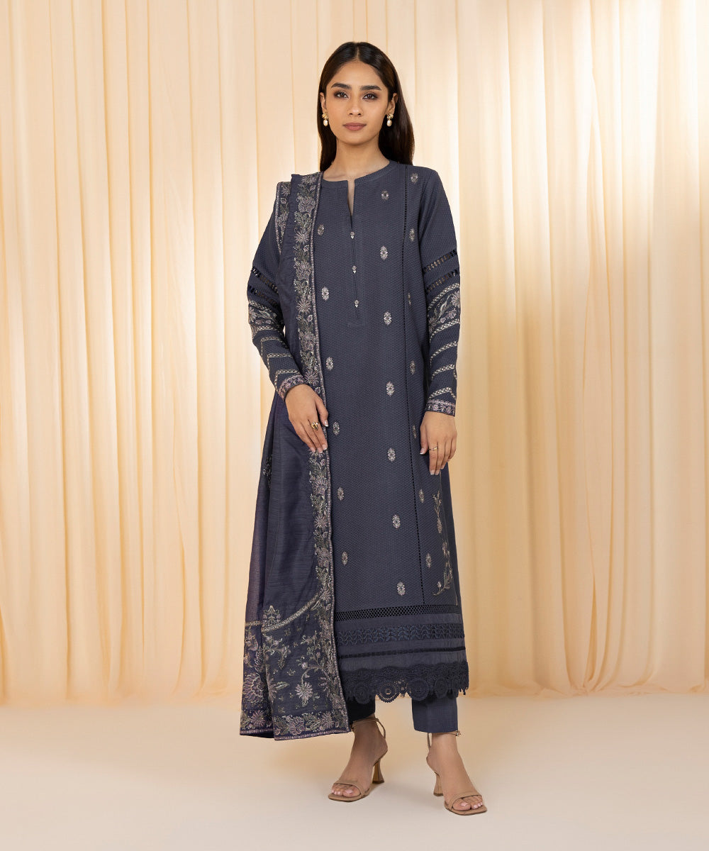 Sapphire U3PE-LX23V10-2 - 3 Piece - Embroidered Dobby Suit Festive 2 C ...