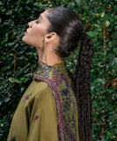 Sapphire U3PE-ST23V9-16 3 Piece Embroidered Cotton Satin Suit Winter Collection