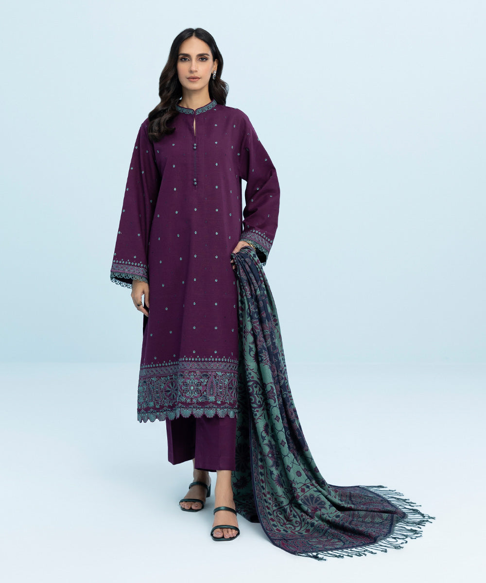 Sapphire U3PE-ST23V9-21 3 Piece Embroidered Khaddar Suit Winter Collec ...