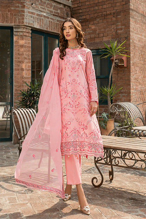 Zebtan ZL-4-Baby-Pink Luxury Lawn Collection