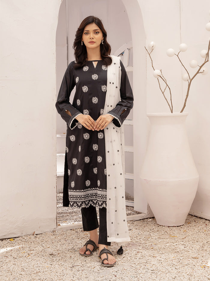 Salitex UNS23BW006UT Monochrome 3PC Embroidered Collection