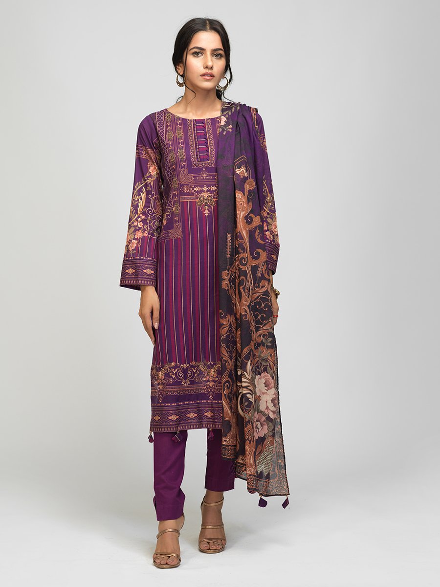 Salitex Lawn Shirt With Printed Chiffon Dupatta 2pc Lawn Sd 00003 Summer Collection 2021