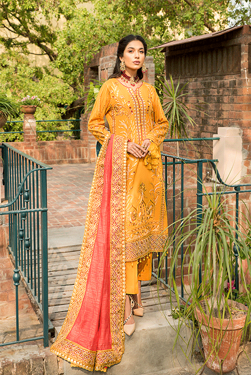 Zebtan ZL-2-Mustard Luxury Lawn Collection