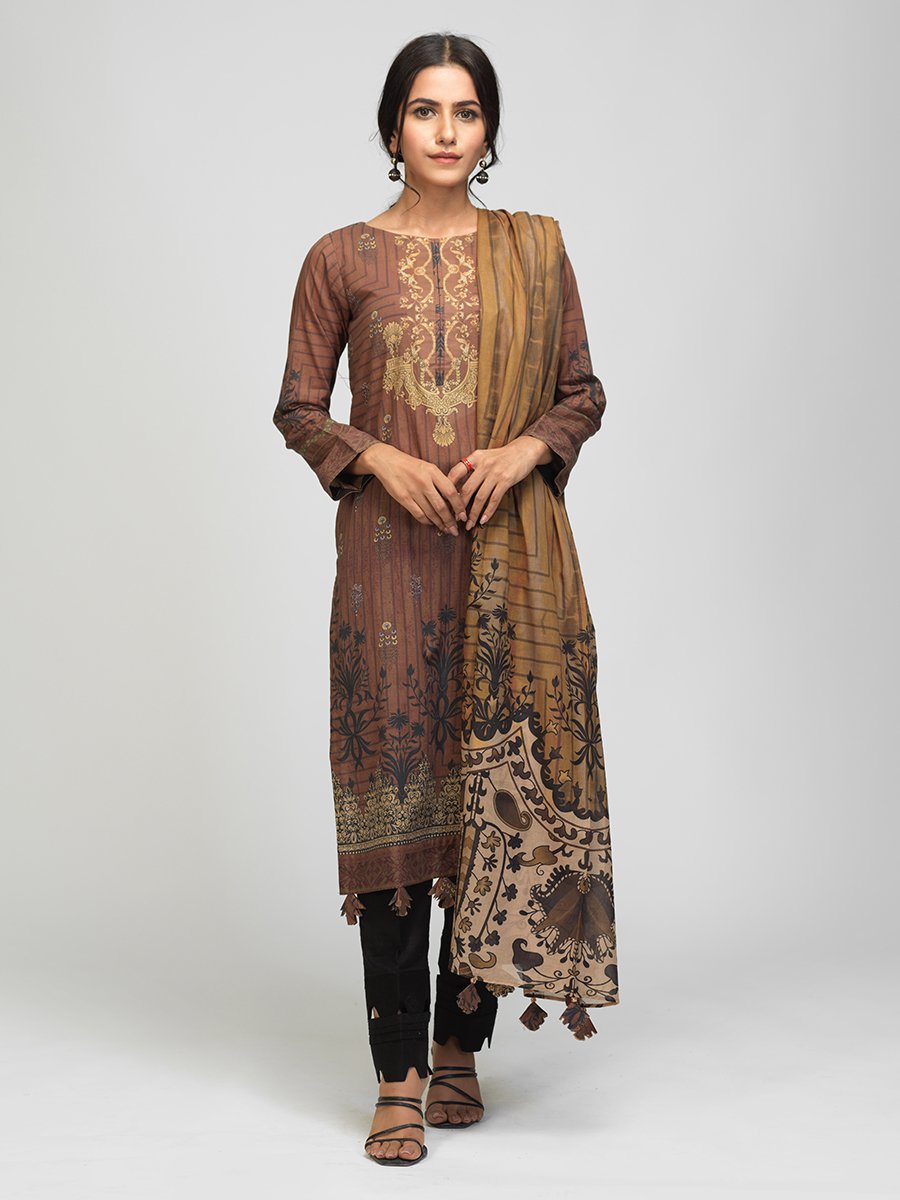 Salitex Lawn Shirt With Printed Chiffon Dupatta 2pc Lawn Sd 00005 Summer Collection 2021