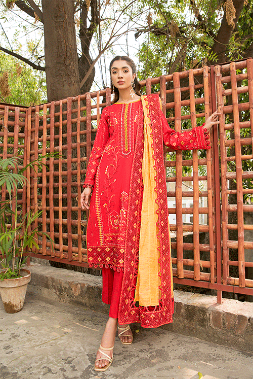 Zebtan ZL-2-Red Luxury Lawn Collection