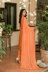 Zebtan ZL-5-Rust-Orange Luxury Lawn Collection