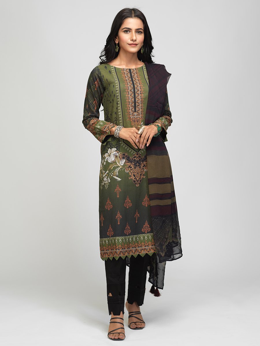 Salitex Lawn Shirt With Printed Chiffon Dupatta 2pc Lawn Sd 00015 Summer Collection 2021