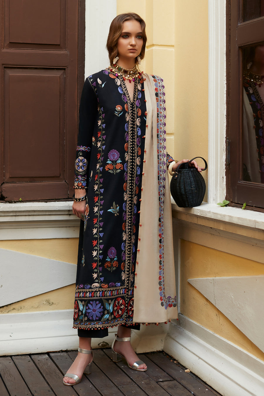 Zaha By Khadija Shah Feray (ZW22-04) Embroidered Khaddar Winter Collection