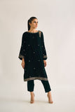 Dhanak DA 1727 Green Embroidered Kurta Velvet Vol II