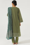 Zeen Woman 3 Piece Embroidered Cotton Net Suit WUM32321 Fern Green Winter Collection Vol 1 2022