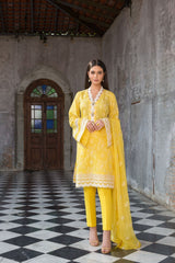 Bareeze Shadow Work 2 Er655 Yellow Dress