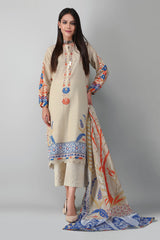 Khaadi Ak21407 Beige Winter 2021