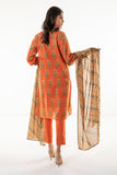 Khaadi A L ALA22338 Orange Cambric Lawn 2022