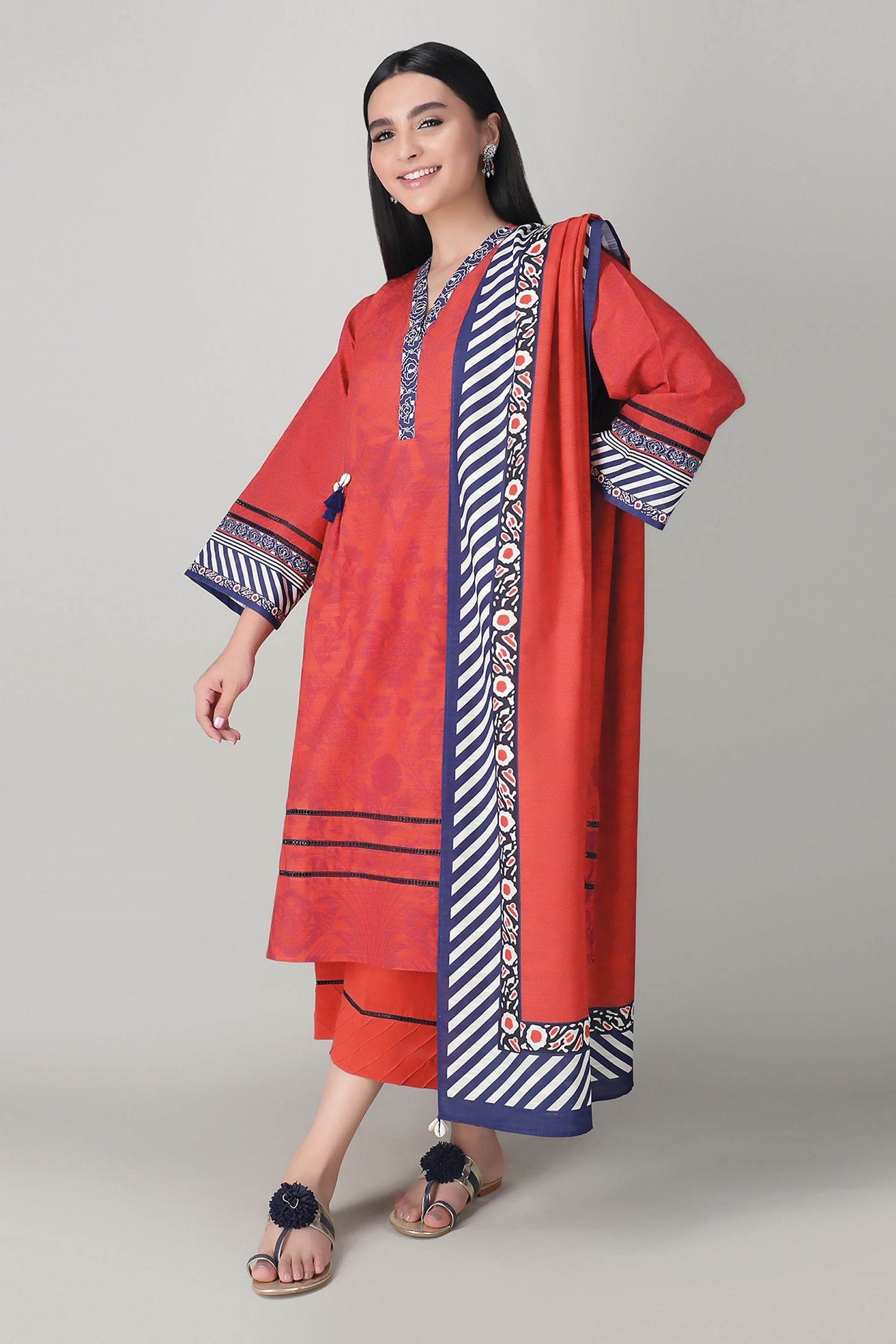 Khaadi Alk20419 Red Winter Collection 2020