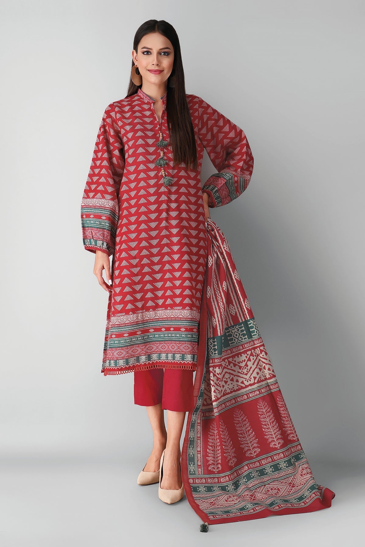 Khaadi Alk21411 Red Winter 2021 – Sara Clothes