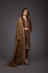 Bareeze Mughal Glam Bnl648 Brown Dress