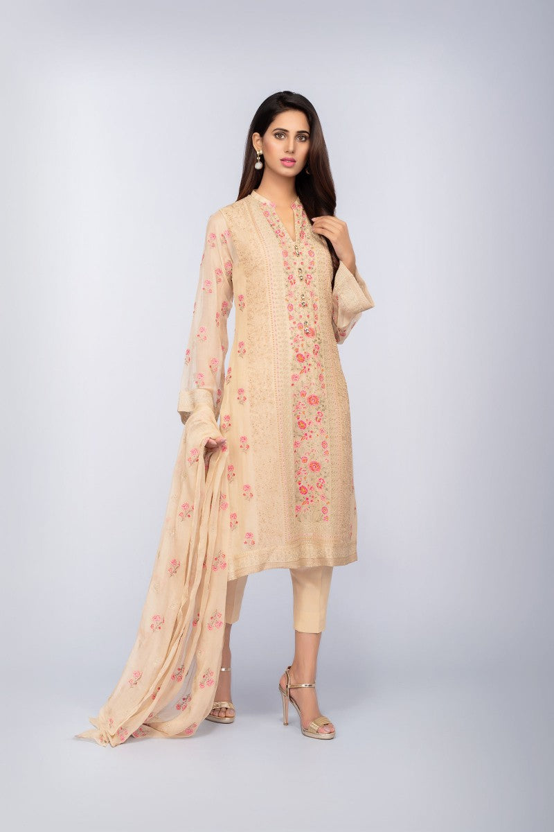 Bareeze Queen Flora Ch2725 Light Brown Dress Sara Clothes Bareeze Queen Flora Ch2725 Light Brown Dress Sara Clothes