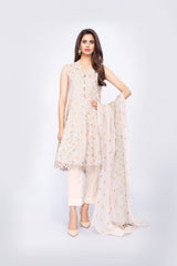 Bareeze Blossom Tree Mc560 Light Brown Dress