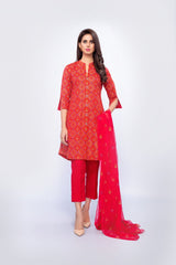 Bareeze Boho Village Bnl563 Red Dress